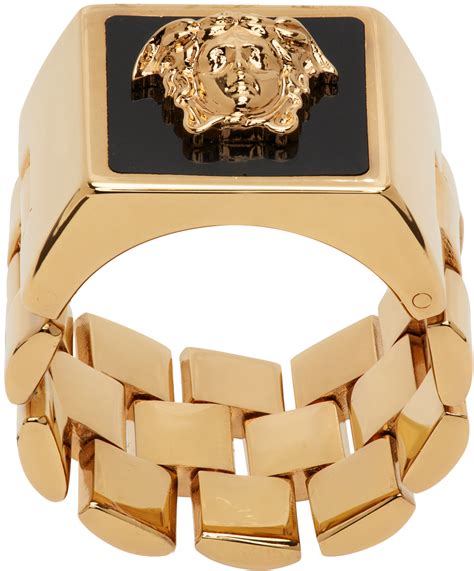 versace gold and black ring|Versace ring price.